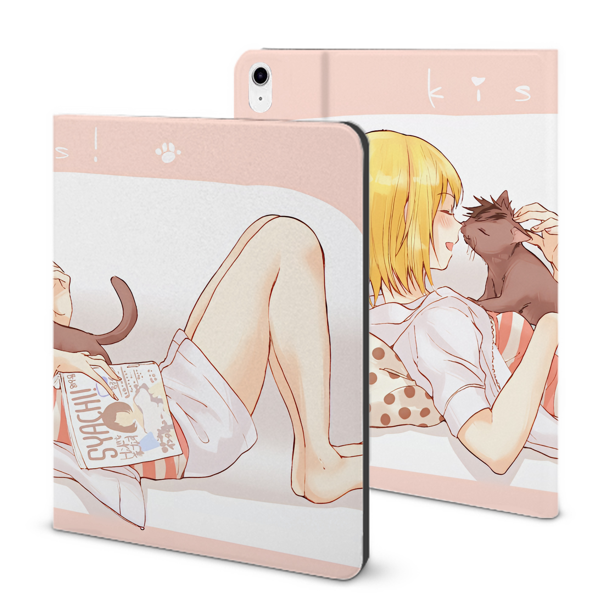 （画像用） ハイキュー!! Haikyu!! IPad ケース ブック型 PUレザー TPU 耐衝撃 軽量 薄型 ペン収納なし 全面保護 IPad 各モデル対応